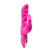 Розовый вибратор с клиторальным зайчиком PURRFECT SILICONE DELUXE DUO VIBE PINK - 18 см.