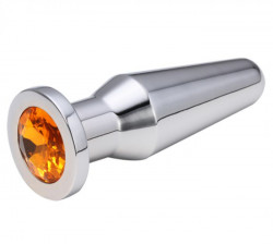 Серебристая втулка с оранжевым кристаллом - 10,2 см.