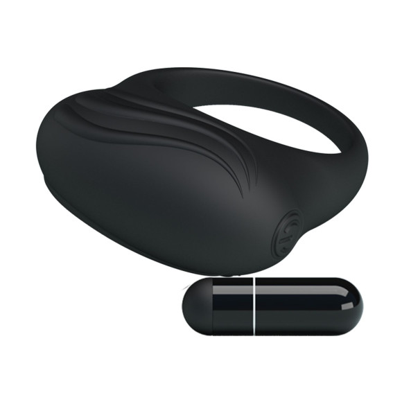 Черное вибрирующее эрекционное кольцо