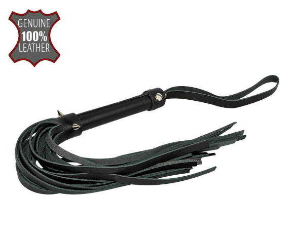 Черная многохвостовая плеть с шипами - 40 см. Черная многохвостовая плеть с шипами - 40 см.