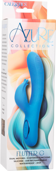 Голубой вибратор-кролик Flutter G - 22,7 см. Голубой вибратор-кролик Flutter G - 22,7 см.