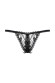 Черные ажурные трусики с вырезом и завязочкой