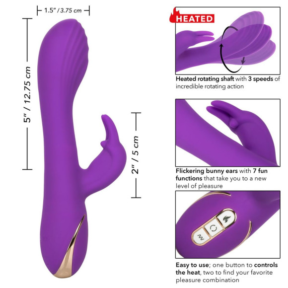 Фиолетовый вибратор-кролик с нагревом Jack Rabbit Signature Heated Silicone Rotating - 21,5 см. Фиолетовый вибратор-кролик с нагревом Jack Rabbit Signature Heated Silicone Rotating - 21,5 см.