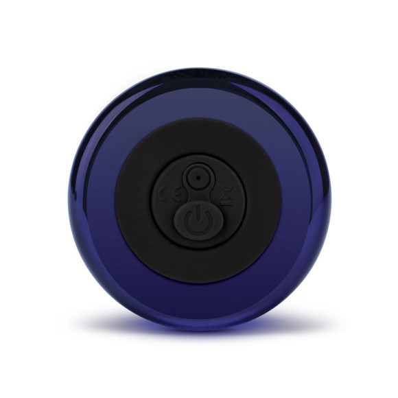 Синий стеклянный изогнутый вибратор - 11 см. Синий стеклянный изогнутый вибратор - 11 см.