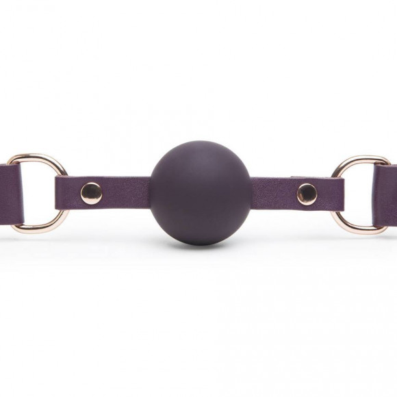 Фиолетовый кляп-шар Cherished Collection Leather Ball Gag