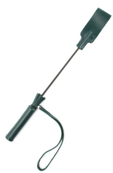 Изумрудный кожаный стек с петлёй на ручке - 37 см. Изумрудный кожаный стек с петлёй на ручке - 37 см.