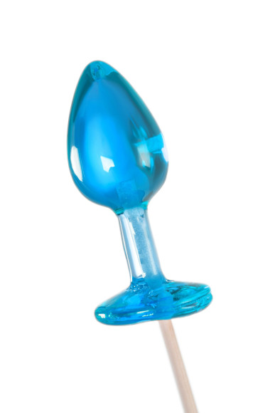 Голубой леденец в форме анальной пробки со вкусом блю кюрасао - 29 гр. Голубой леденец в форме анальной пробки со вкусом блю кюрасао - 29 гр.