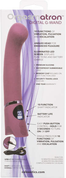 Сиреневый вибромассажер Orgasmatron Digital G-Wand - 19,7 см. Сиреневый вибромассажер Orgasmatron Digital G-Wand - 19,7 см.