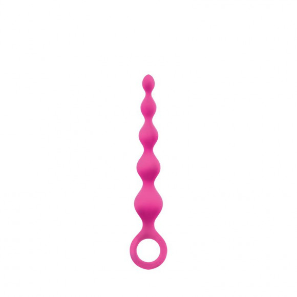 Розовая анальная цепочка Perles D Lux Short - 16,5 см.