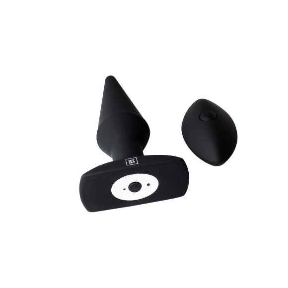 Черная анальная вибропробка с пультом ДУ Uranus - 12,8 см. Черная анальная вибропробка с пультом ДУ Uranus - 12,8 см.