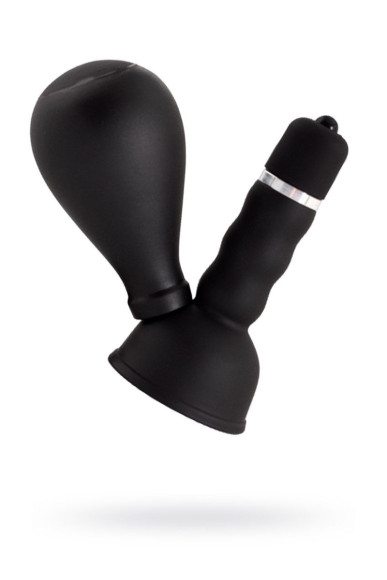 Черный вибратор с грушей на сосок Черный вибратор с грушей на сосок