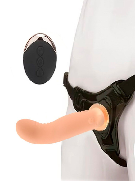 Женский вибрострапон со съемной насадкой и пультом ДУ Женский вибрострапон со съемной насадкой и пультом ДУ