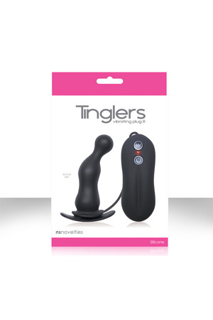 Черная анальная вибро-пробка Tinglers - Plug III