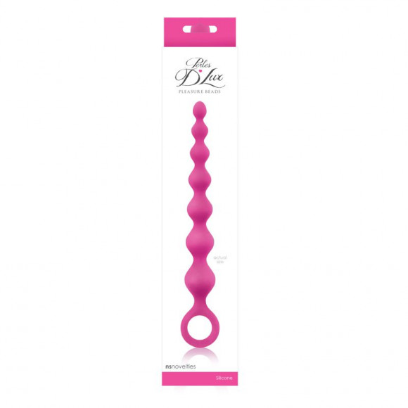 Розовая анальная цепочка Perles D Lux Long - 20,3 см.