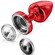 Красный анальный плаг Anni Magnet T1 Red Cristal/black с 2 заменяемыми кристаллами - 6 см.