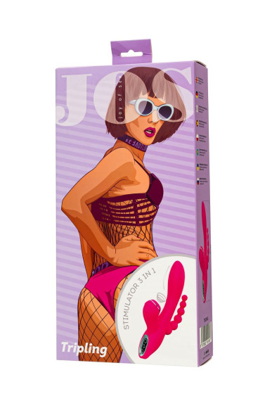 Ярко-розовый вибростимулятор 3-в-1 Tripling - 21 см. Ярко-розовый вибростимулятор 3-в-1 Tripling - 21 см.