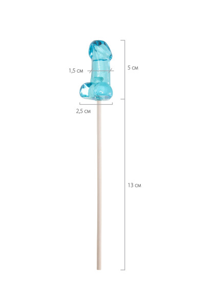 Набор из 2 мини-леденцов в форме члена со вкусом блю кюрасао Набор из 2 мини-леденцов в форме члена со вкусом блю кюрасао