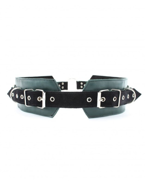 Изумрудный пояс с колечками для крепления наручников Emerald Leather Belt Изумрудный пояс с колечками для крепления наручников Emerald Leather Belt