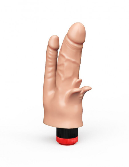 Двойной анально-вагинальный гелевый вибратор - 17 см.