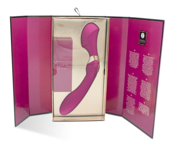 Малиновый двусторонний вибростимулятор ZOA - 26,5 см. Малиновый двусторонний вибростимулятор ZOA - 26,5 см.