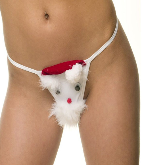Игривые трусики-стринги в новогоднем стиле Игривые трусики-стринги в новогоднем стиле