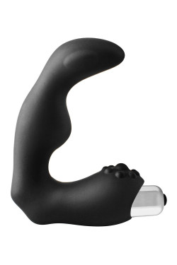 Черный вибромассажер простаты FantASStic Vibrating Prostate Massager - 11,3 см.