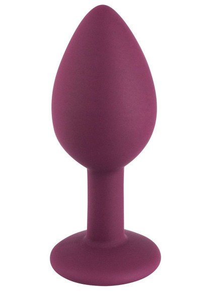 Бордовая малая силиконовая пробка с прозрачным кристаллом Бордовая малая силиконовая пробка с прозрачным кристаллом