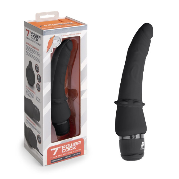 Черный анальный вибратор 7 Slim Anal Realistic Vibrator - 20 см. Черный анальный вибратор 7 Slim Anal Realistic Vibrator - 20 см.