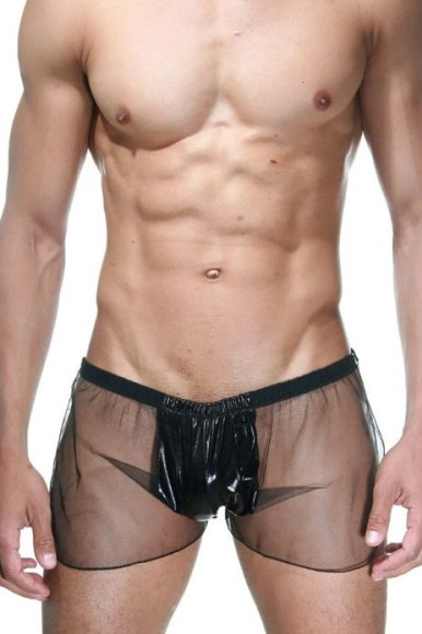 Черные мужские трусы-шорты Черные мужские трусы-шорты