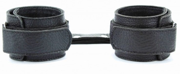 Черные кожаные оковы на липучке Черные кожаные оковы на липучке