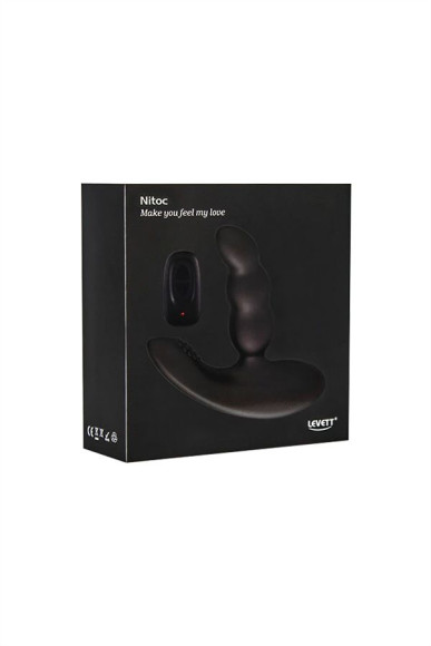 Черный силиконовый стимулятор простаты Levett Nitoc с пультом ДУ Черный силиконовый стимулятор простаты Levett Nitoc с пультом ДУ