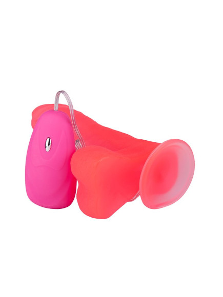 Розовый гелевый вибратор на присоске - 19 см. Розовый гелевый вибратор на присоске - 19 см.