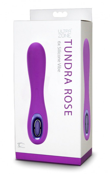 Фиолетовый перезаряжаемый вибромассажер Tundra Rose 6x - 17,8 см.