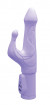 Сиреневый вибромассажёр с клиторальным отростком Mika - 17,8 см.