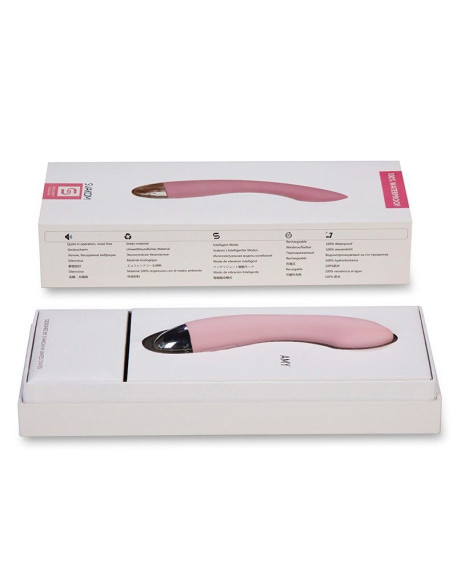 Нежно-розовый изогнутый вибратор Amy - 17 см. Нежно-розовый изогнутый вибратор Amy - 17 см.