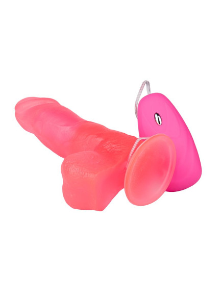 Розовый гелевый вибратор на присоске - 19,5 см. Розовый гелевый вибратор на присоске - 19,5 см.
