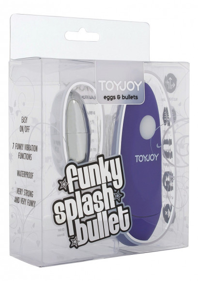 Вибропуля Funky Splash с фиолетовым пультом