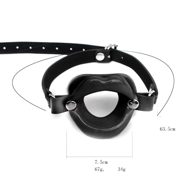 Черный кляп-ротик на регулируемых ремешках Черный кляп-ротик на регулируемых ремешках