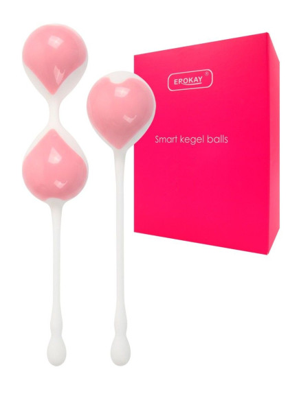 Набор розово-белых вагинальных шариков: двойные и одинарный Набор розово-белых вагинальных шариков: двойные и одинарный