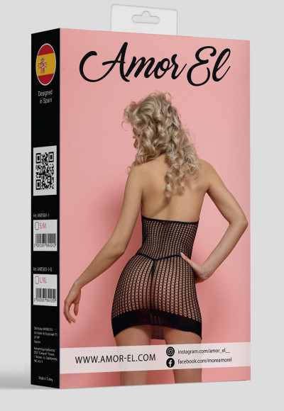 Мини-платье в мелкую тройную сетку Мини-платье в мелкую тройную сетку