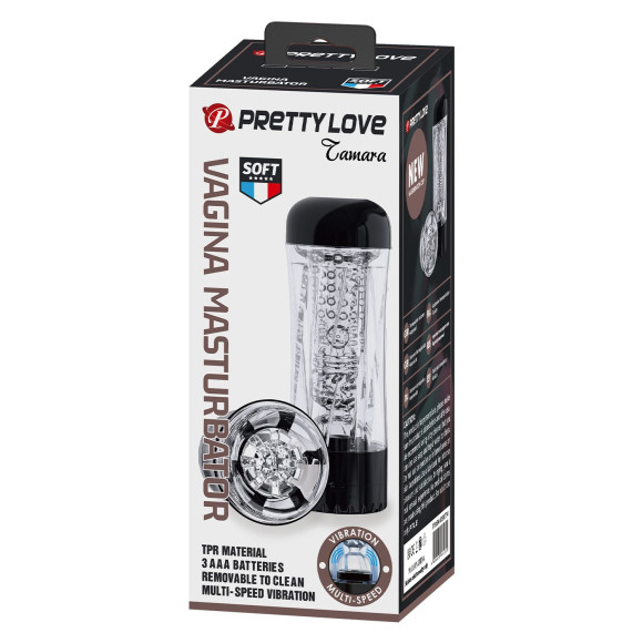 Прозрачный мастурбатор с вибрацией Tamara