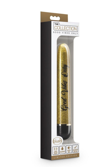 Золотистый классический вибратор Good Vibes Only - 17,5 см. Золотистый классический вибратор Good Vibes Only - 17,5 см.