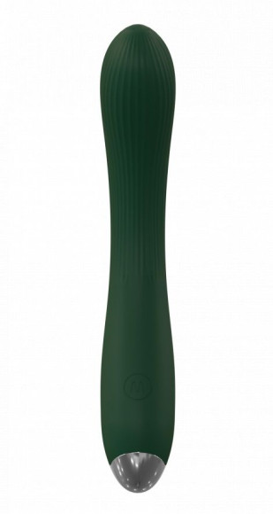 Зеленый гибкий силиконовый вибратор - 20,5 см.