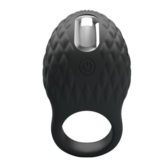 Черное эрекционное виброкольцо с рельефным дизайном Heloise Черное эрекционное виброкольцо с рельефным дизайном Heloise