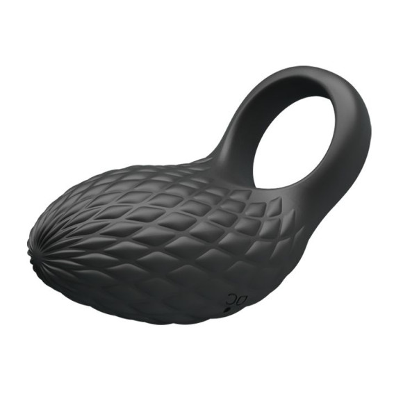 Черное эрекционное виброкольцо с рельефным дизайном Heloise Черное эрекционное виброкольцо с рельефным дизайном Heloise