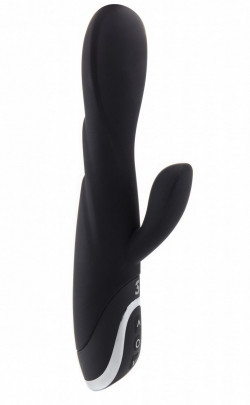 Чёрный перезаряжаемый вибратор RechargeableTulip Purple - 21 см.