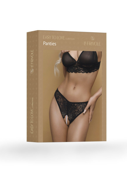 Кружевные трусики с нитью бусин в шагу Кружевные трусики с нитью бусин в шагу