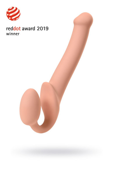 Телесный безремневой страпон Silicone Bendable Strap-On - size M Телесный безремневой страпон Silicone Bendable Strap-On - size M