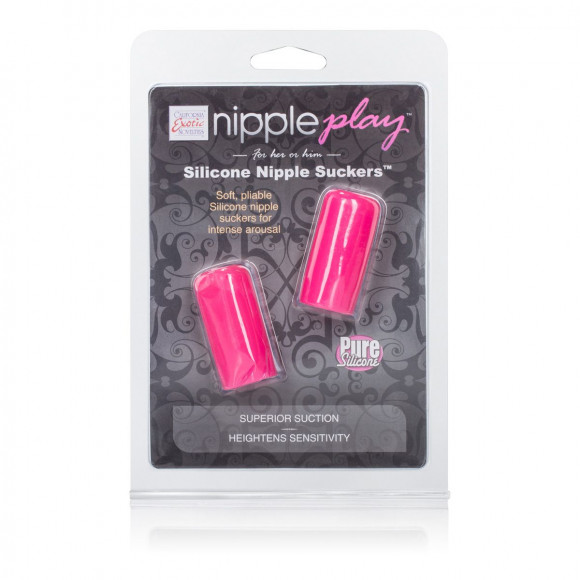 Розовые насадки-присоски на соски Nipple play Silicone Nipple Suckers