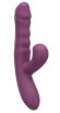 Фиолетовый силиконовый вибратор с эффектом фрикций - 21,8 см.
